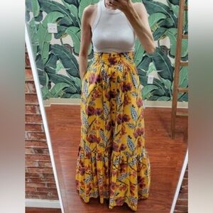 NWT A.L.C. Lillie Yellow Floral Maxi Skirt sz 4
